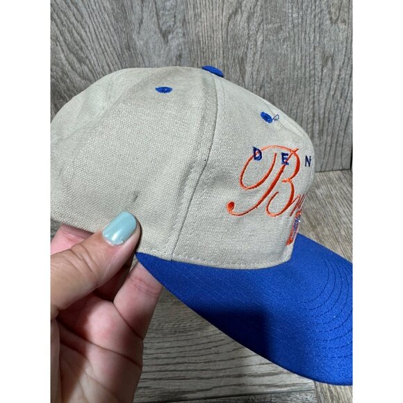 Vintage 90's Denver Broncos Team NFL Drew Pearson Tan Strapback Hat NWT - Picture 8 of 8